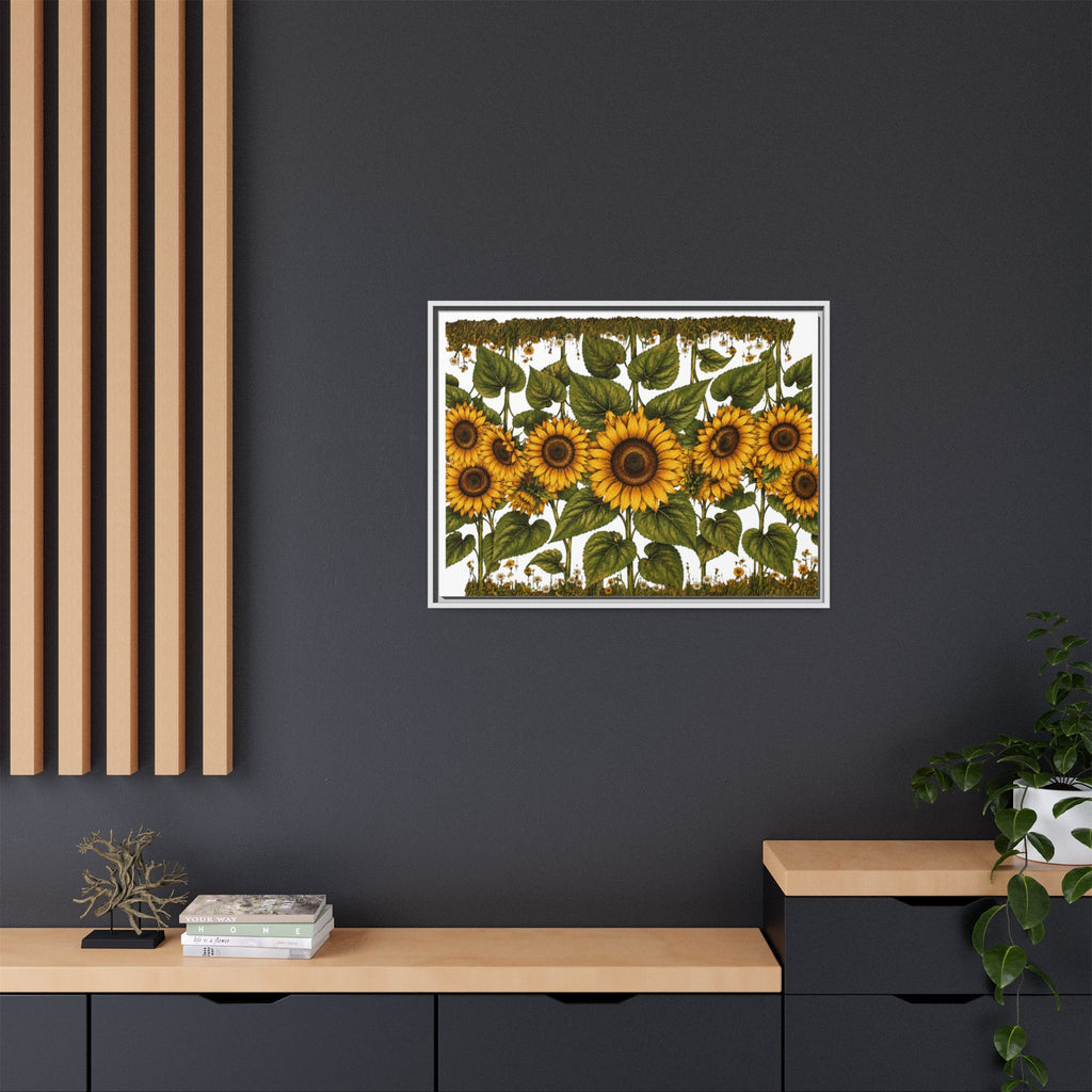 Framed Sunflower Canvas Print — Matte Floral Wall Art