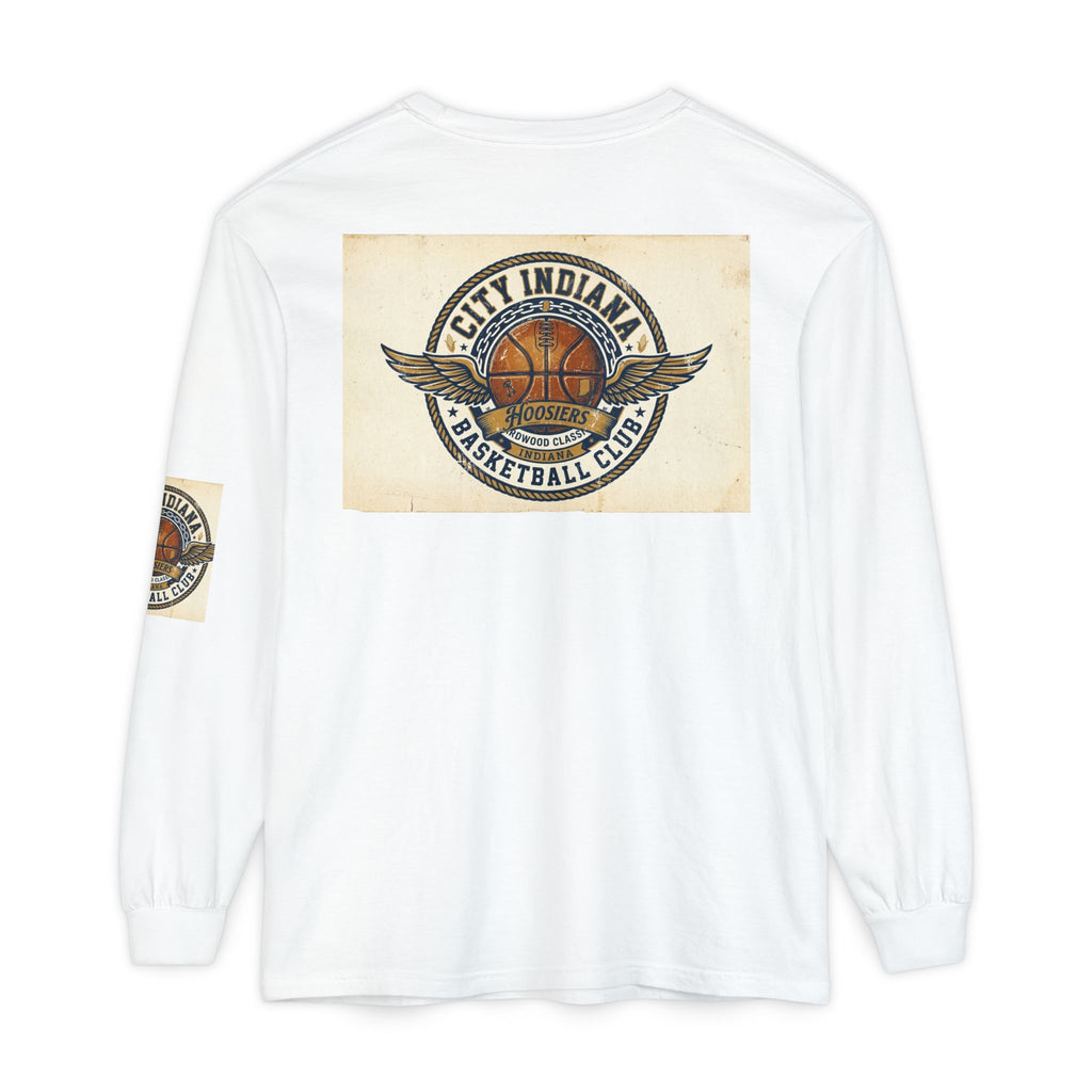 Basketball Club Long Sleeve Tee — City Indiana Winged Ball Graphic