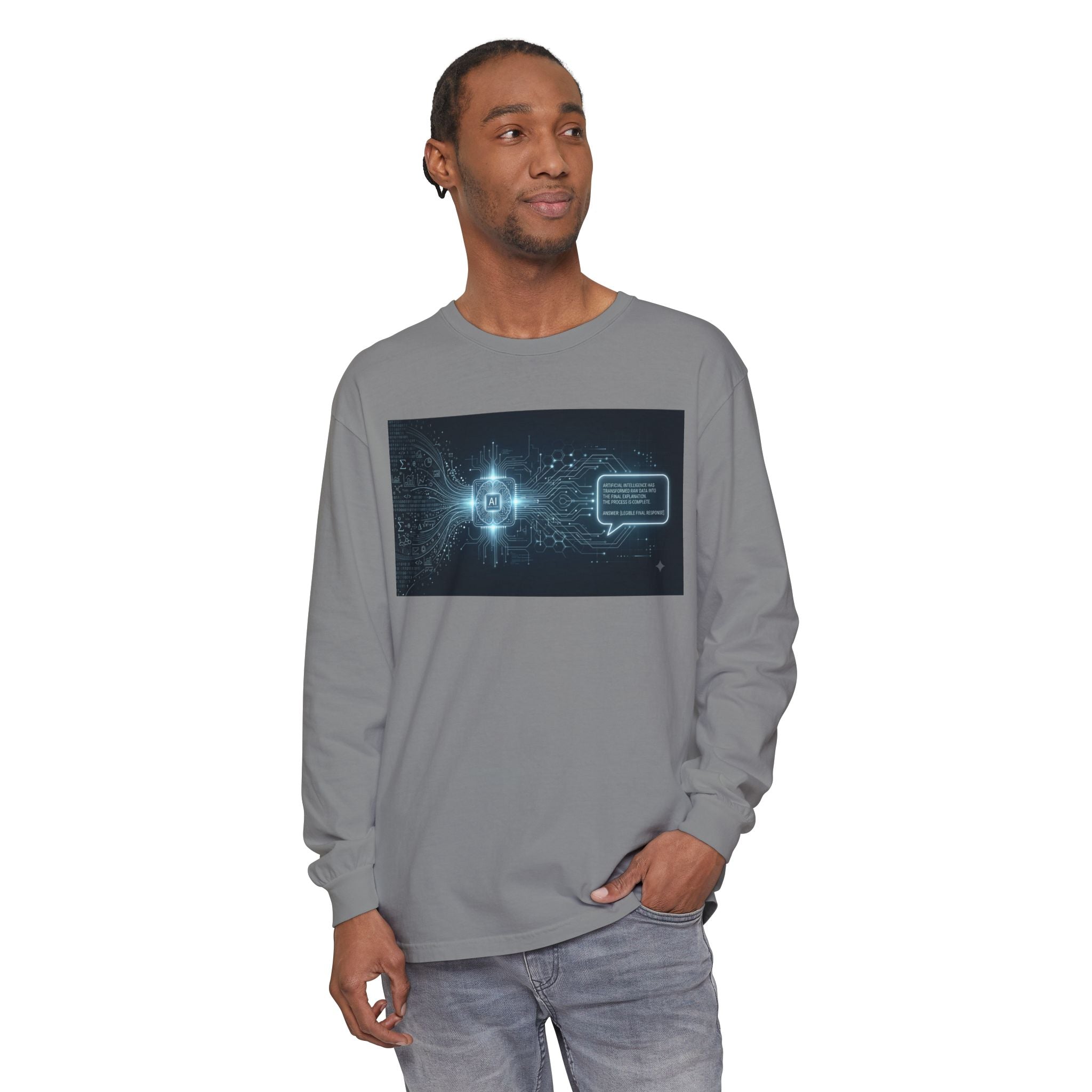 Long Sleeve T-Shirt — Cyber AI Chat Graphic
