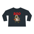 Halloween Toddler Long Sleeve Tee — Cute Dinosaur Ghost "BOO!" Halloween Shirt