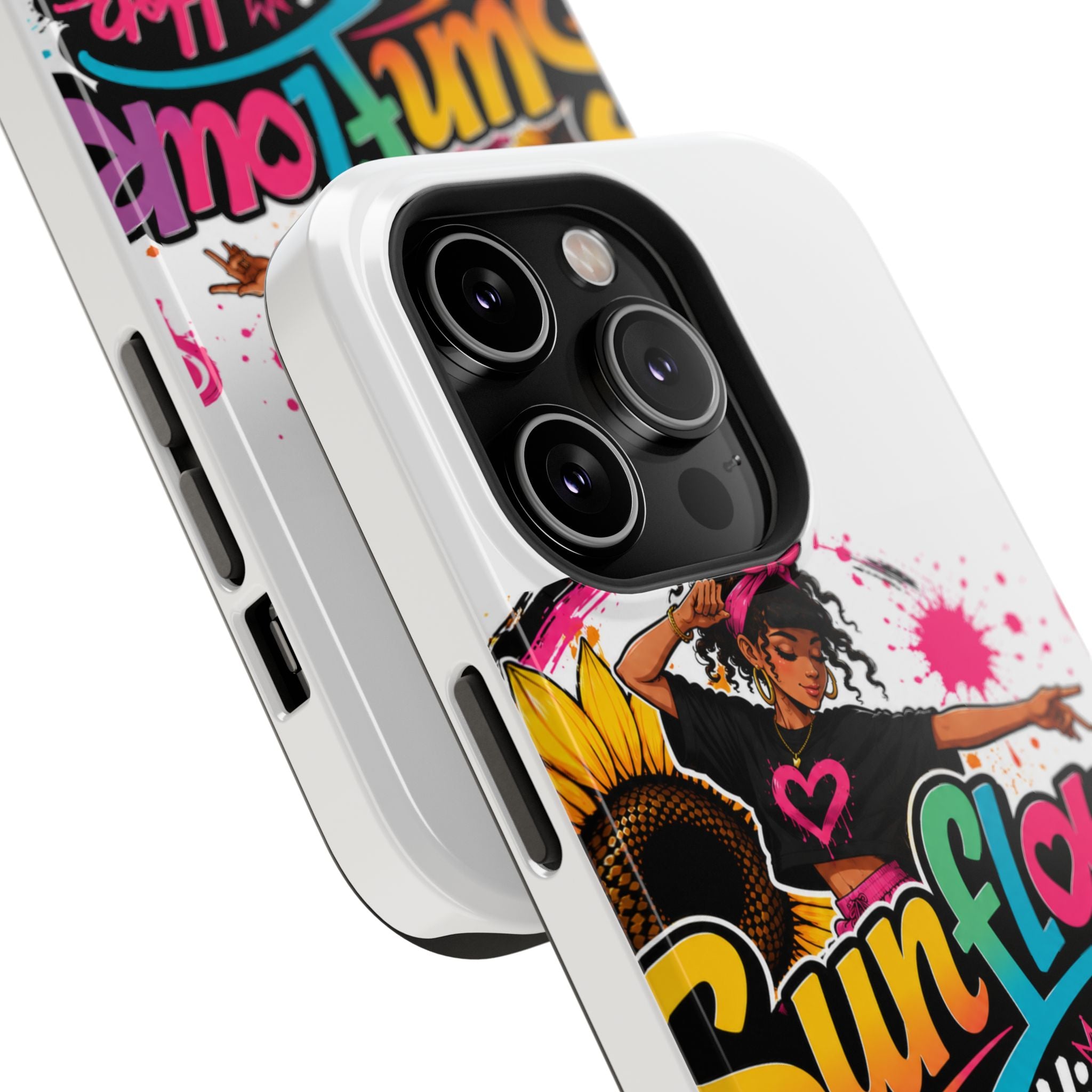 Sunflower Hip Hop Phone Case — Impact-Resistant Protective Case