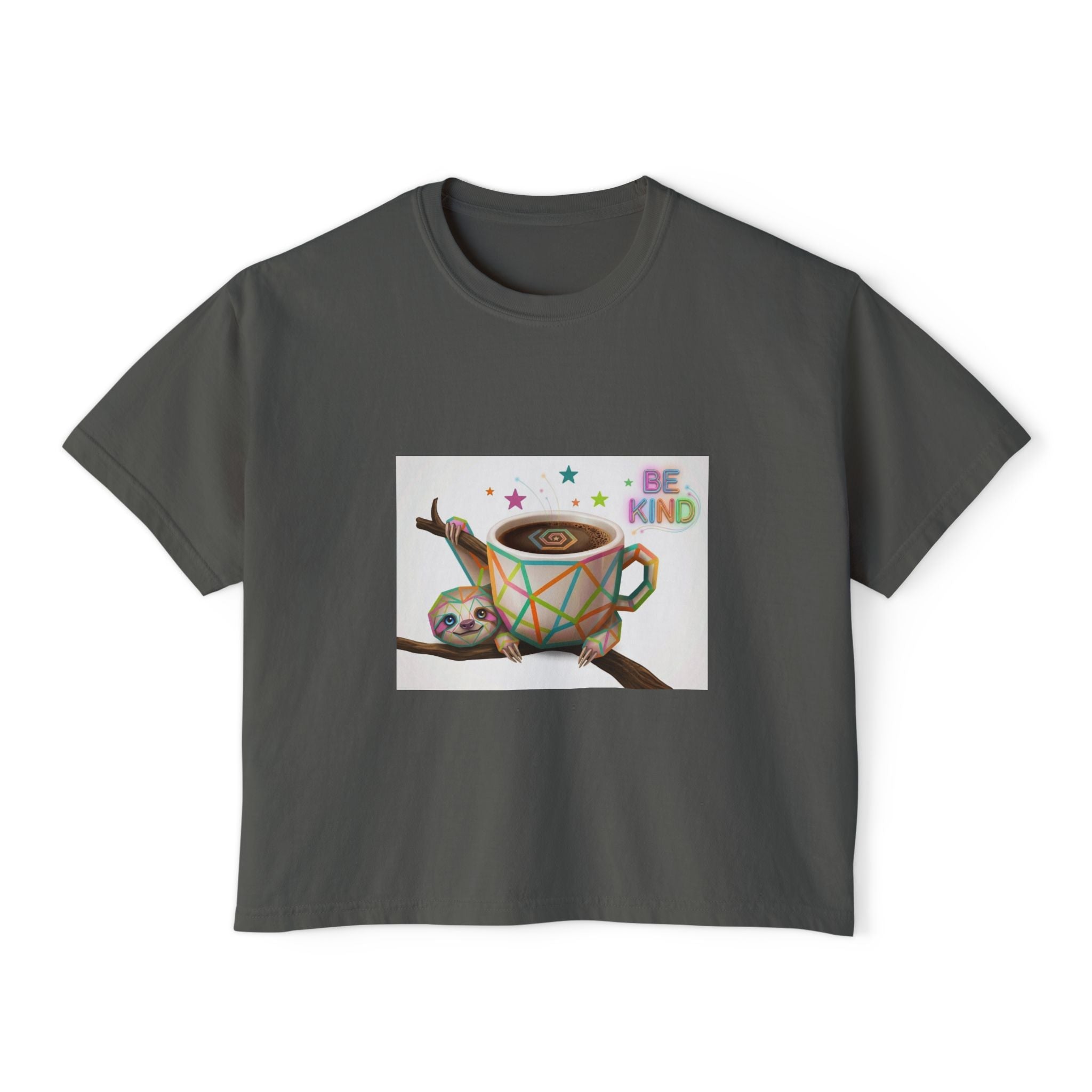 Cute Shiba Inu Coffee Tee — 'in my urge to walk out' Women's Boxy T-Shirt