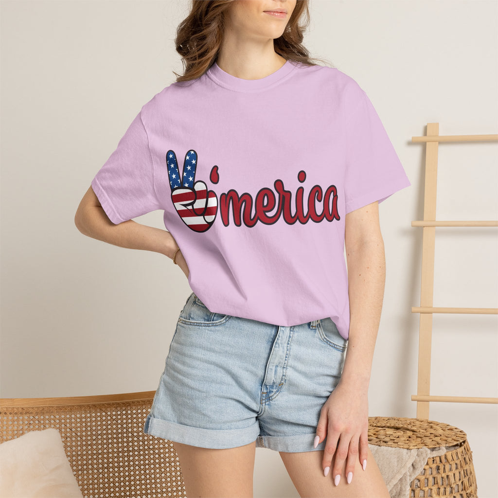 'Merica Peace Sign T-Shirt — 250th Anniversary of America Flag Tee (1776–2026)