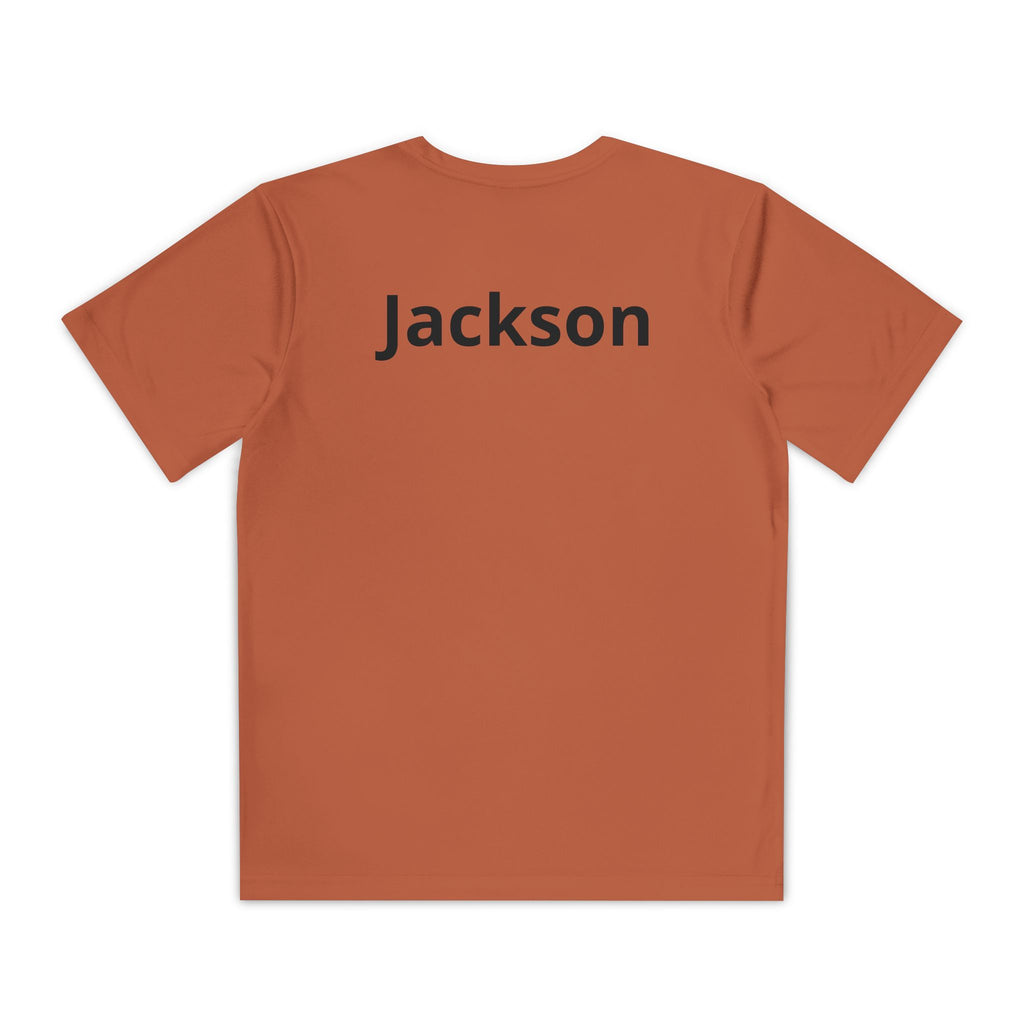 Youth Basketball Tee, Back to School — "Focus Work Win" Personalized Name Jersey
