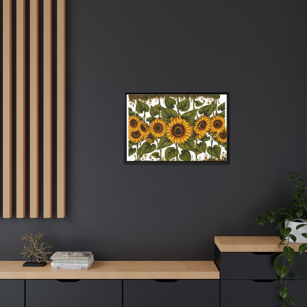 Framed Sunflower Canvas Print — Matte Floral Wall Art