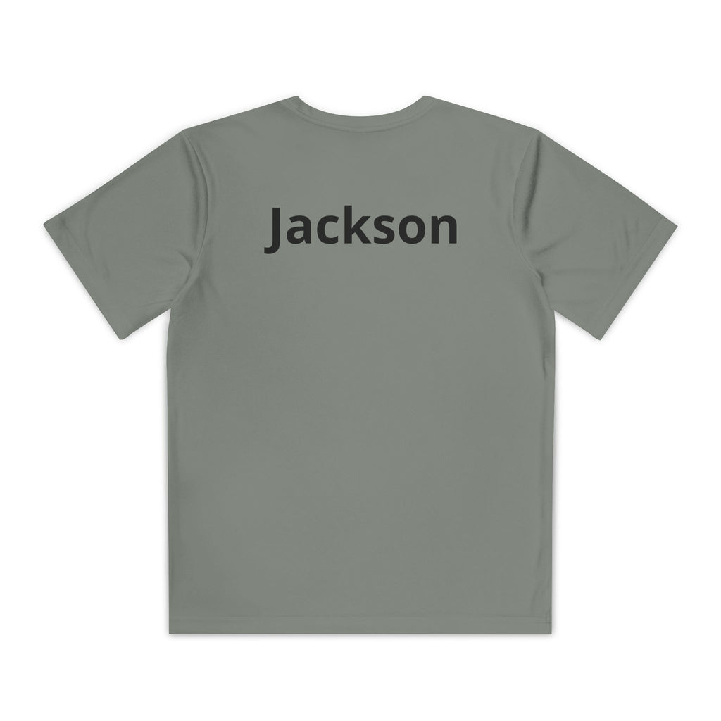 Youth Basketball Tee, Back to School — "Focus Work Win" Personalized Name Jersey