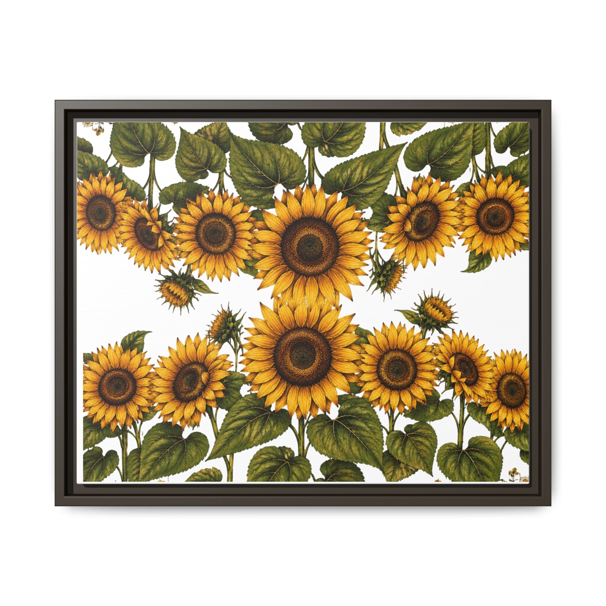 Framed Sunflower Canvas Print — Matte Floral Wall Art