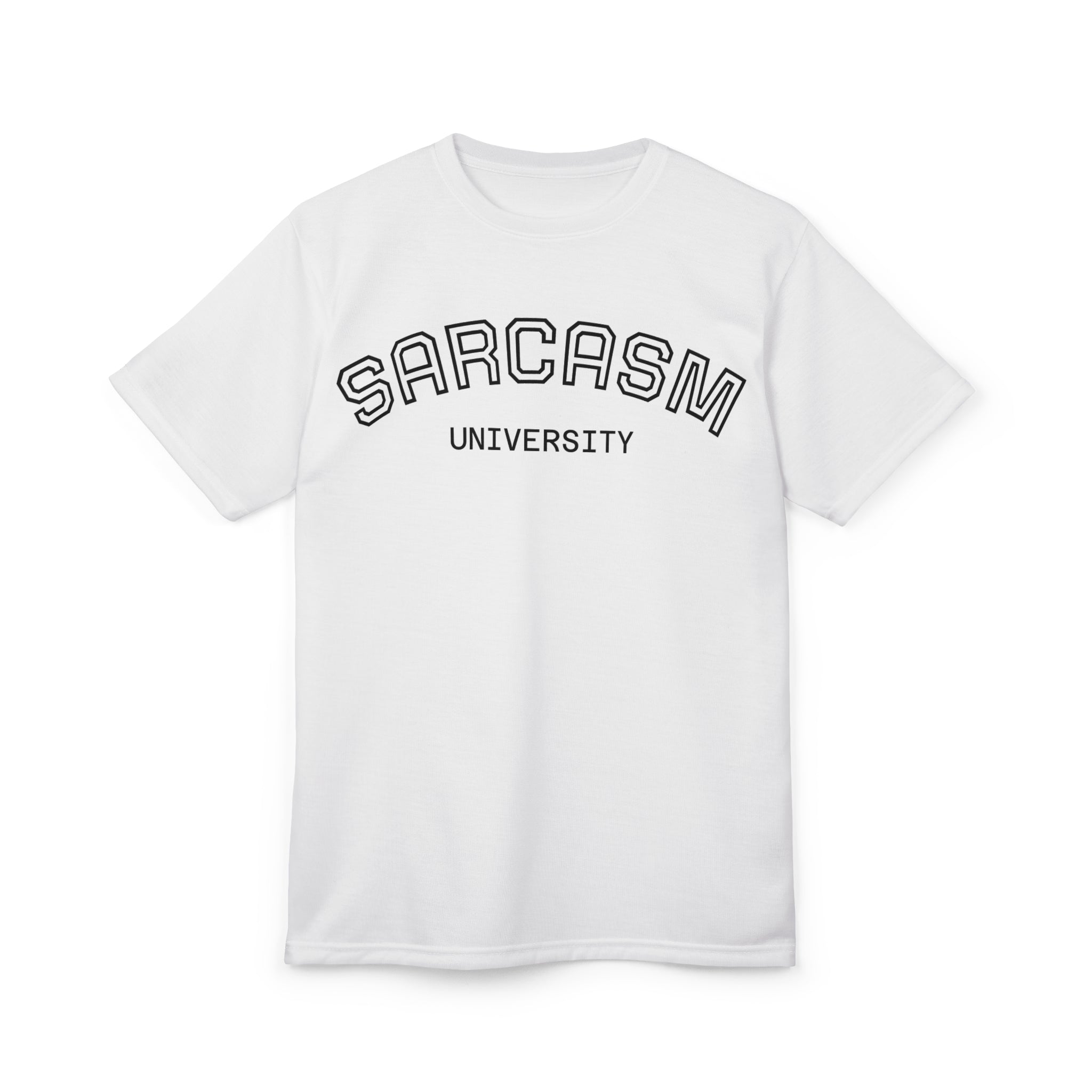 Sarcasm University T‑Shirt — Funny Collegiate Graphic Tee