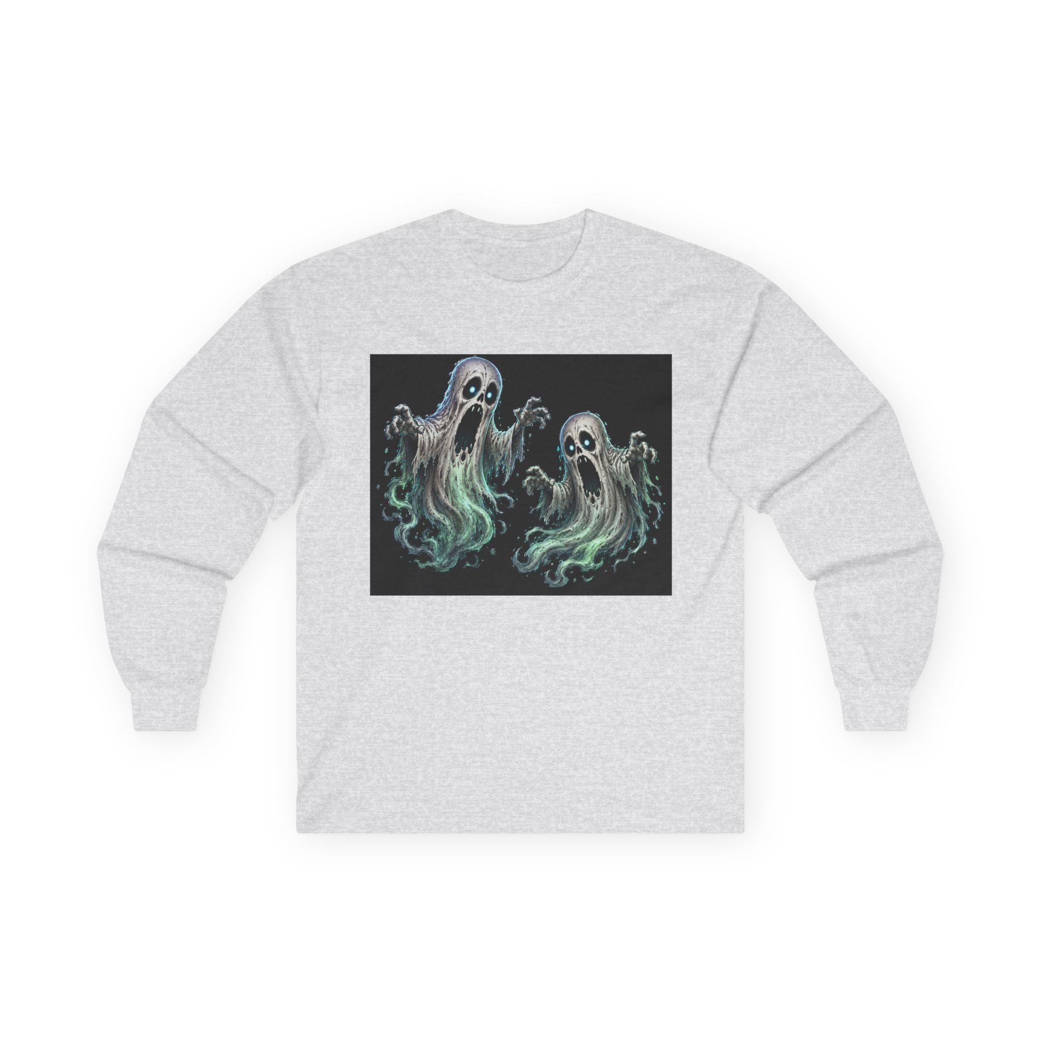 Ghost Duo Long Sleeve Tee — Haunted Spirit Graphic Shirt