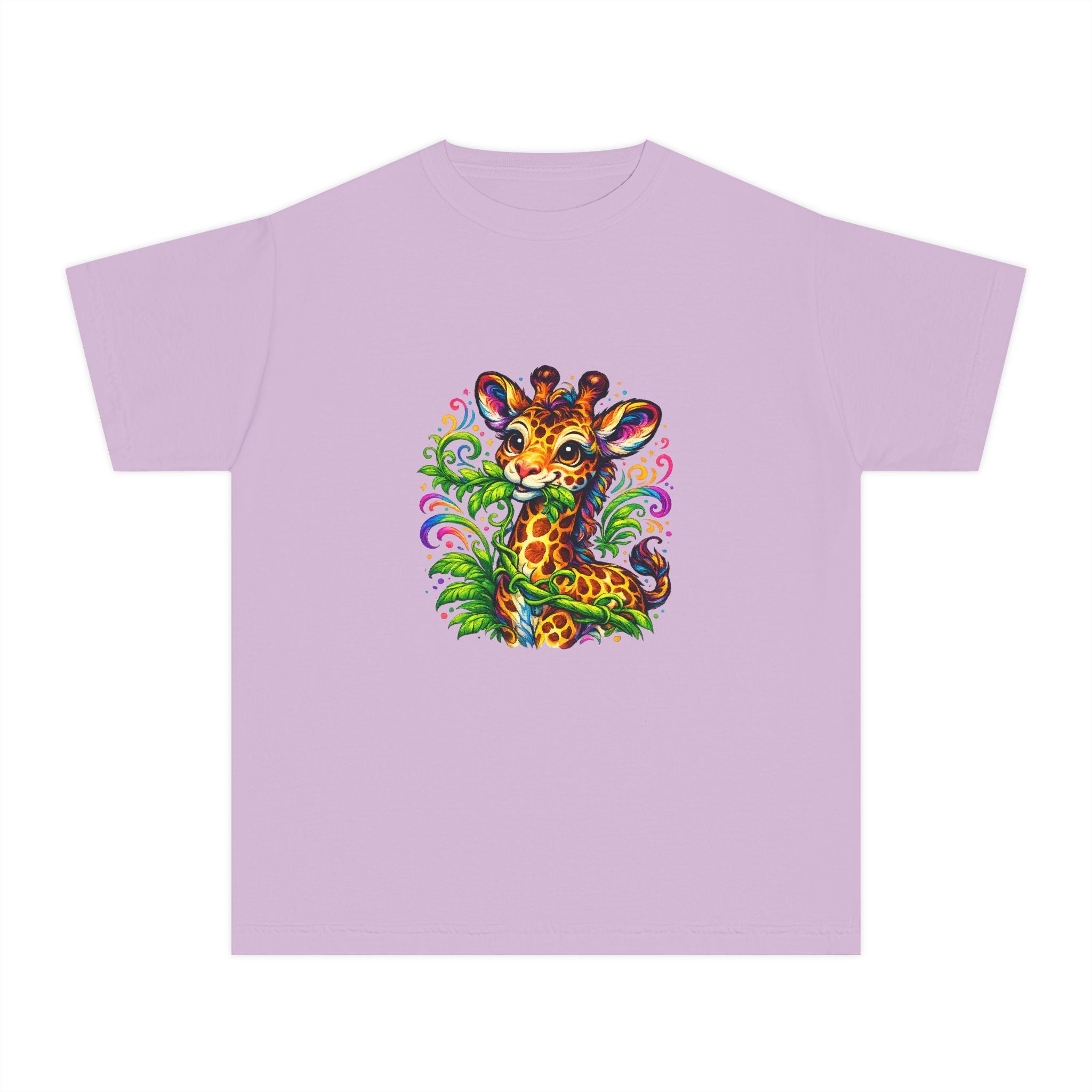 Cute Colorful Giraffe Kids T-Shirt — Playful Jungle Animal Tee for Toddlers & Children