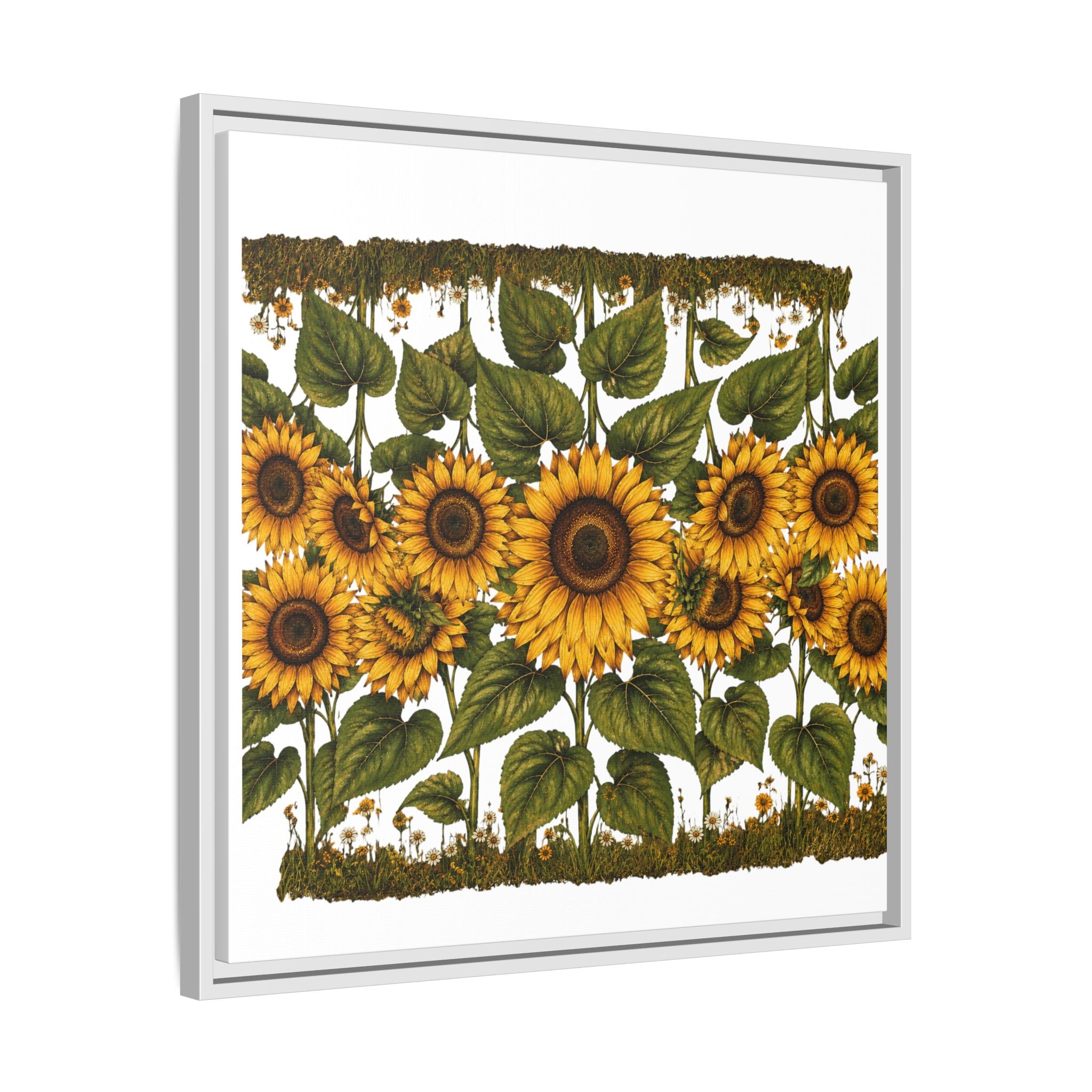 Framed Sunflower Canvas Print — Matte Floral Wall Art