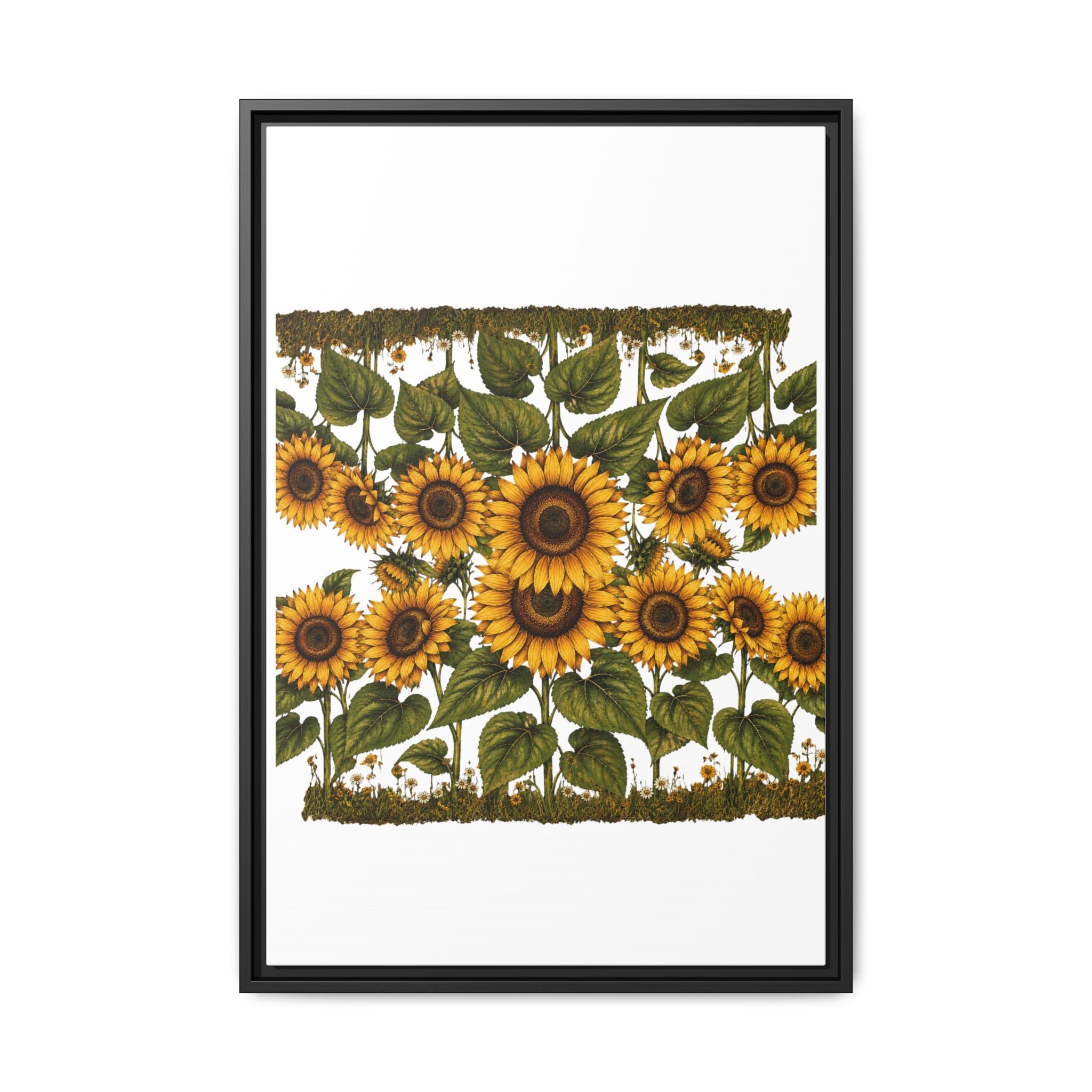 Framed Sunflower Canvas Print — Matte Floral Wall Art